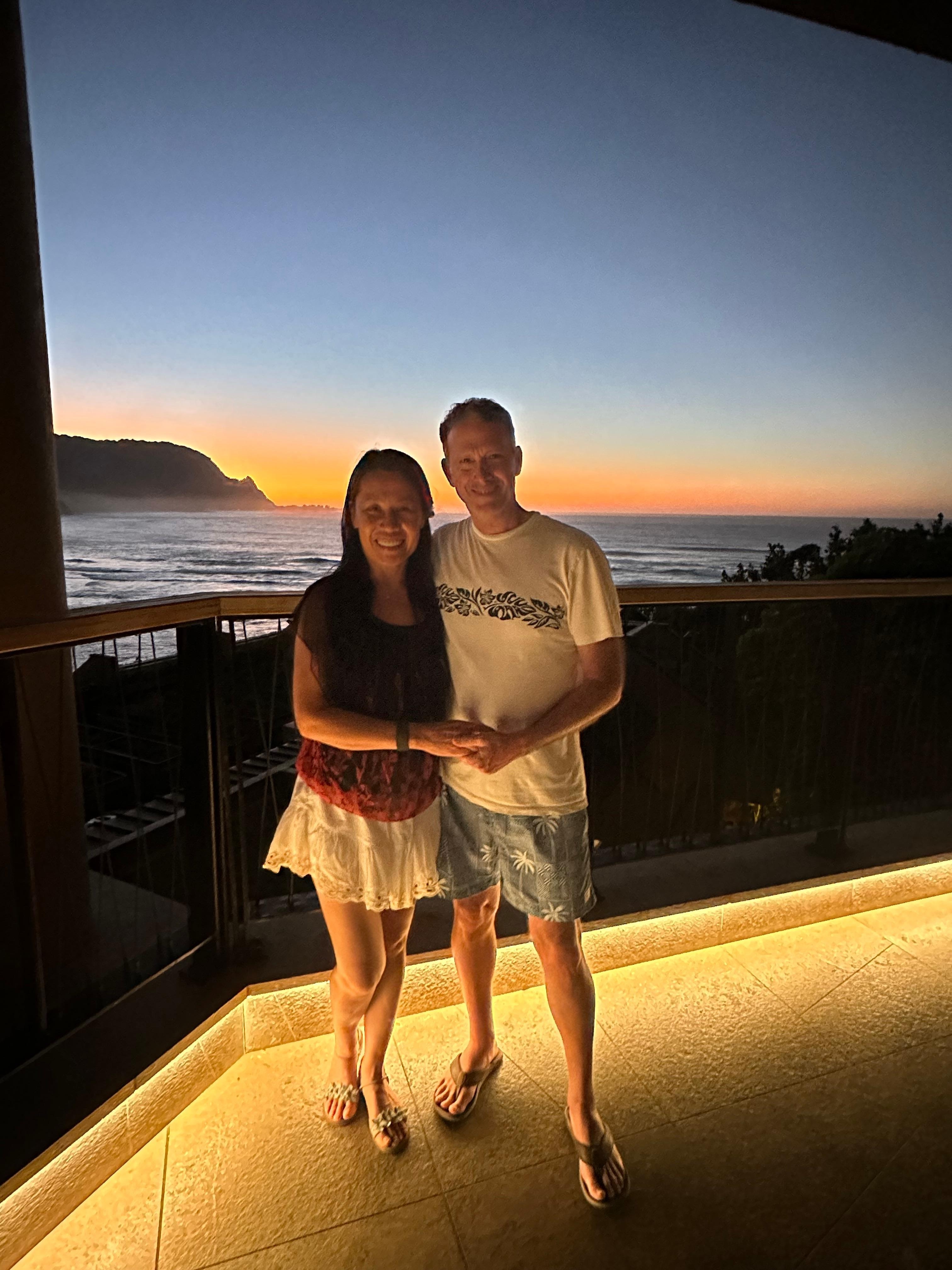 Just a mile away is One Hotel where we spent the day, enjoyed the beach, took a yoga class, had a scrumptious dinner and got engaged a few minutes before the Sunset photo was taken looking out from Hanalei Bay.