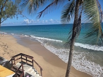 View of beach from balcony