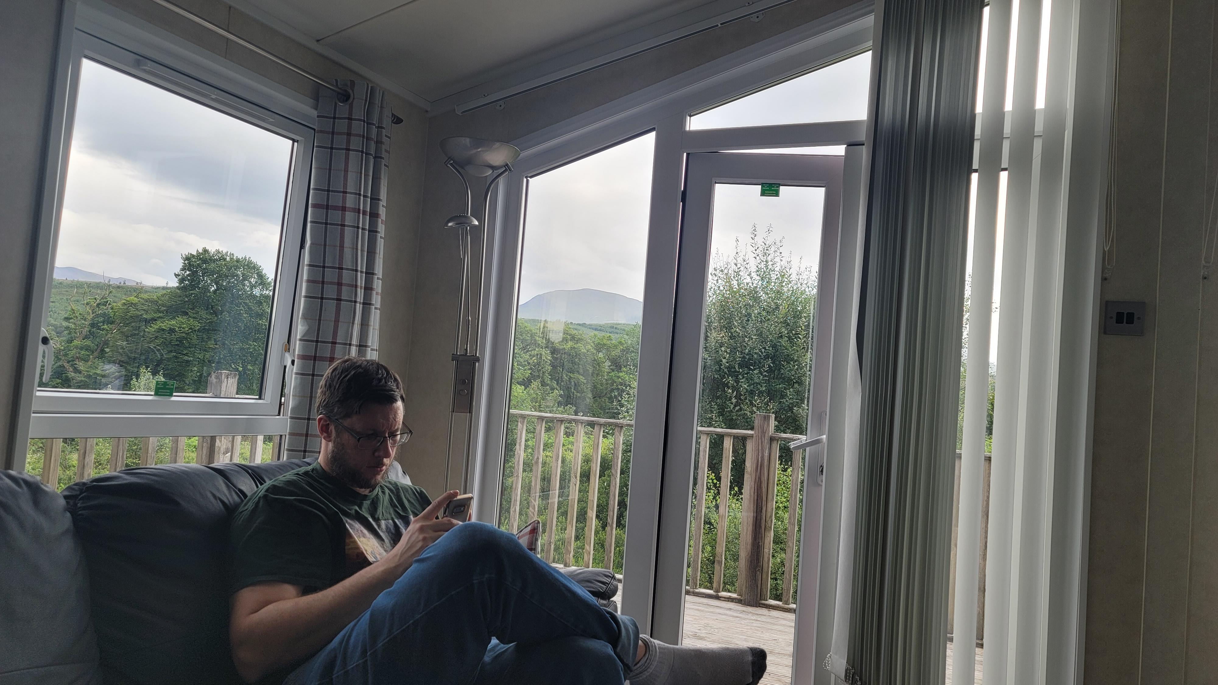 Inside the Lodge with Ben Nevis through the window