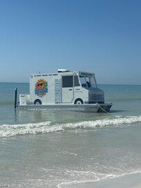 Cool ice cream boat. We had to get some .