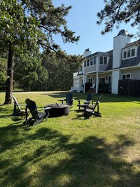 One of many gathering spaces on property.