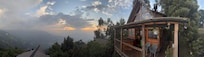 Pano from the net hammock out front - pretty private, even with other cabins nearby!