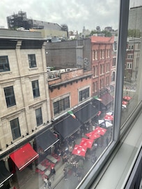 View of the street outside our room.