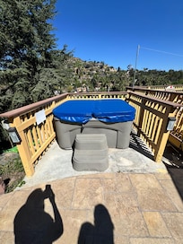 Enjoy relaxing nights under the stars in the hot tub!