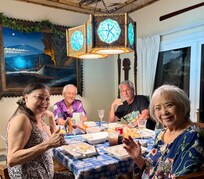 Ohana playing hanafuda.