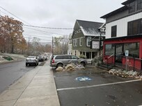 Exterior view, first snow of 2025