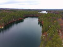 Drone footage of the beautiful lake.