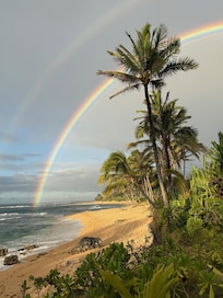 Beautiful rainbows often! This was taken from the yard of the house looking down on the beach.