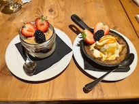 Cheesecake and Cookie Skillet. The BEST cookie dessert!