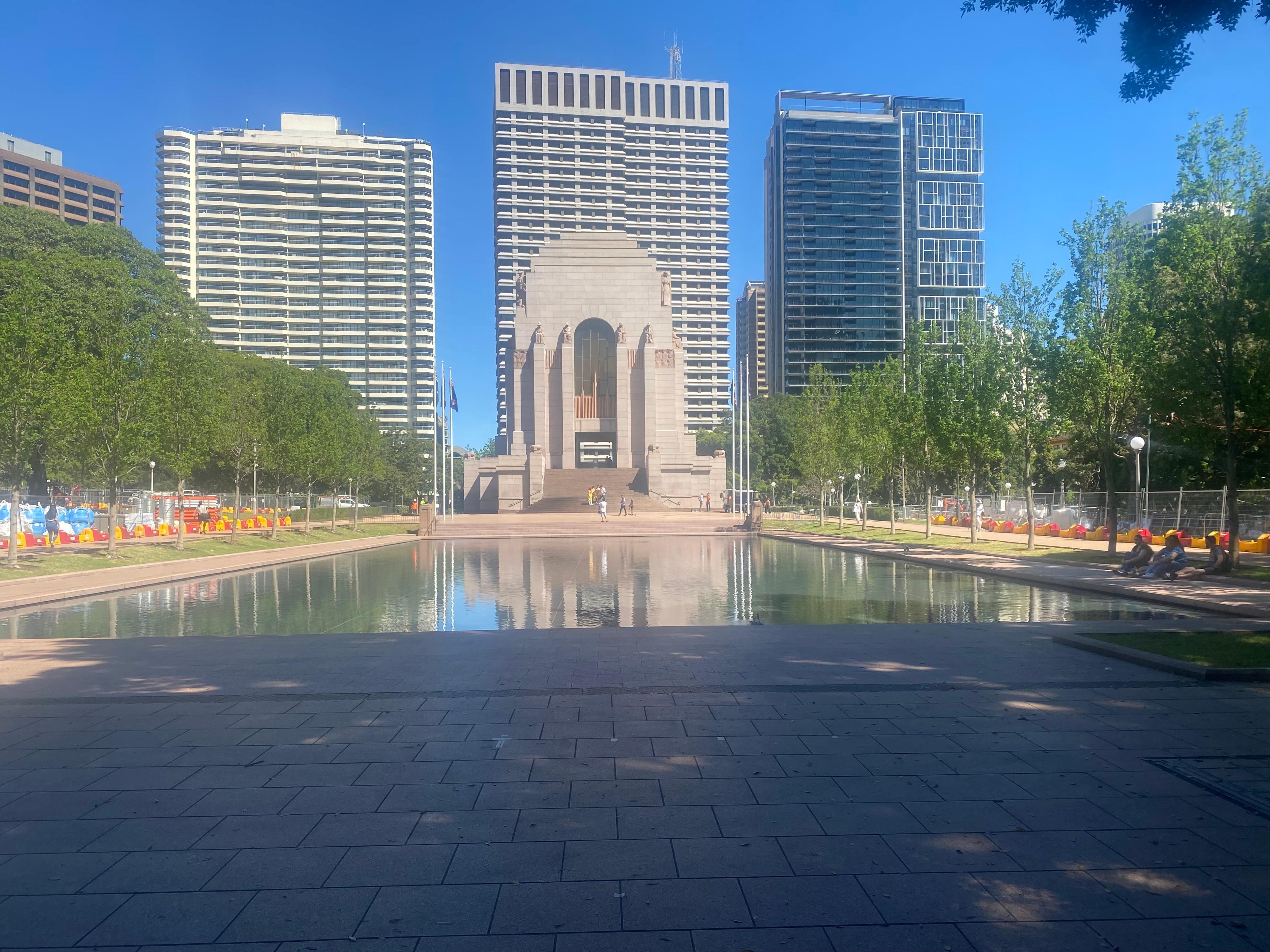 War Memorial in Hyde Park right around corner from hotel. Right near convenient underground Museum train stop