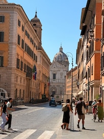 Street in front of door.