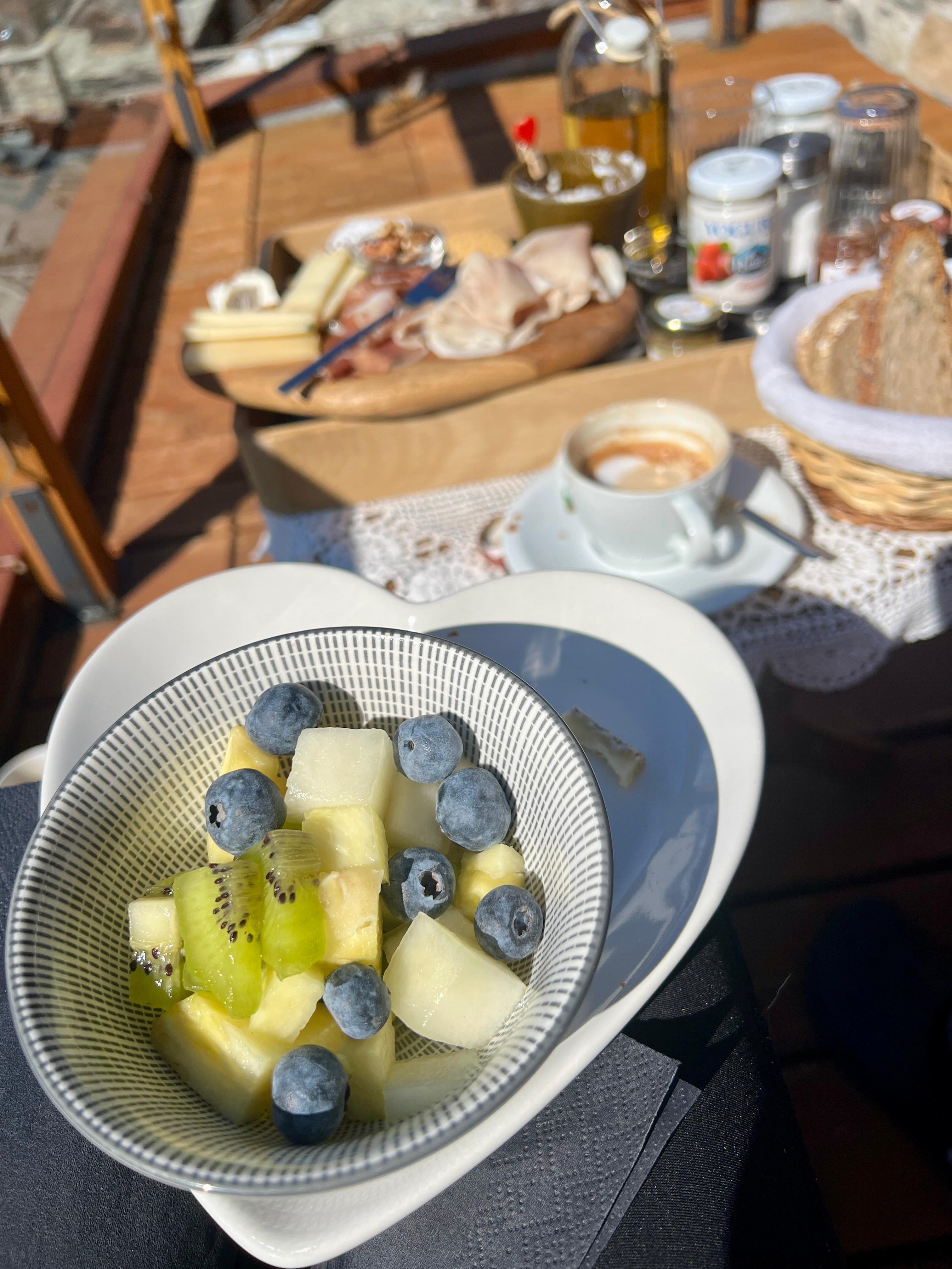 Host served us breakfast on rooftop balcony 