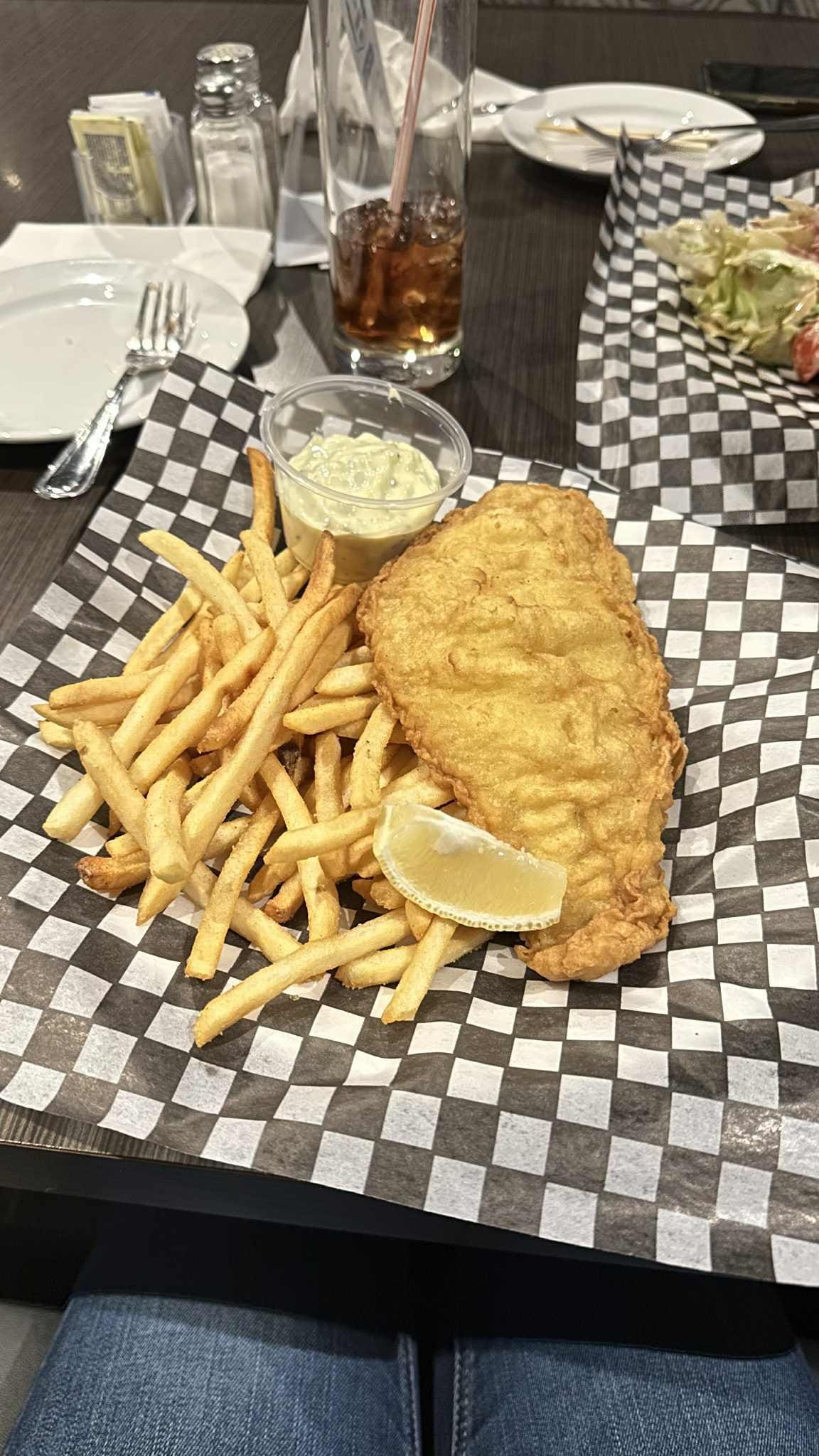 Crispy fish and chips