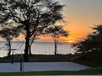 Sunset view during our many family dinners outside