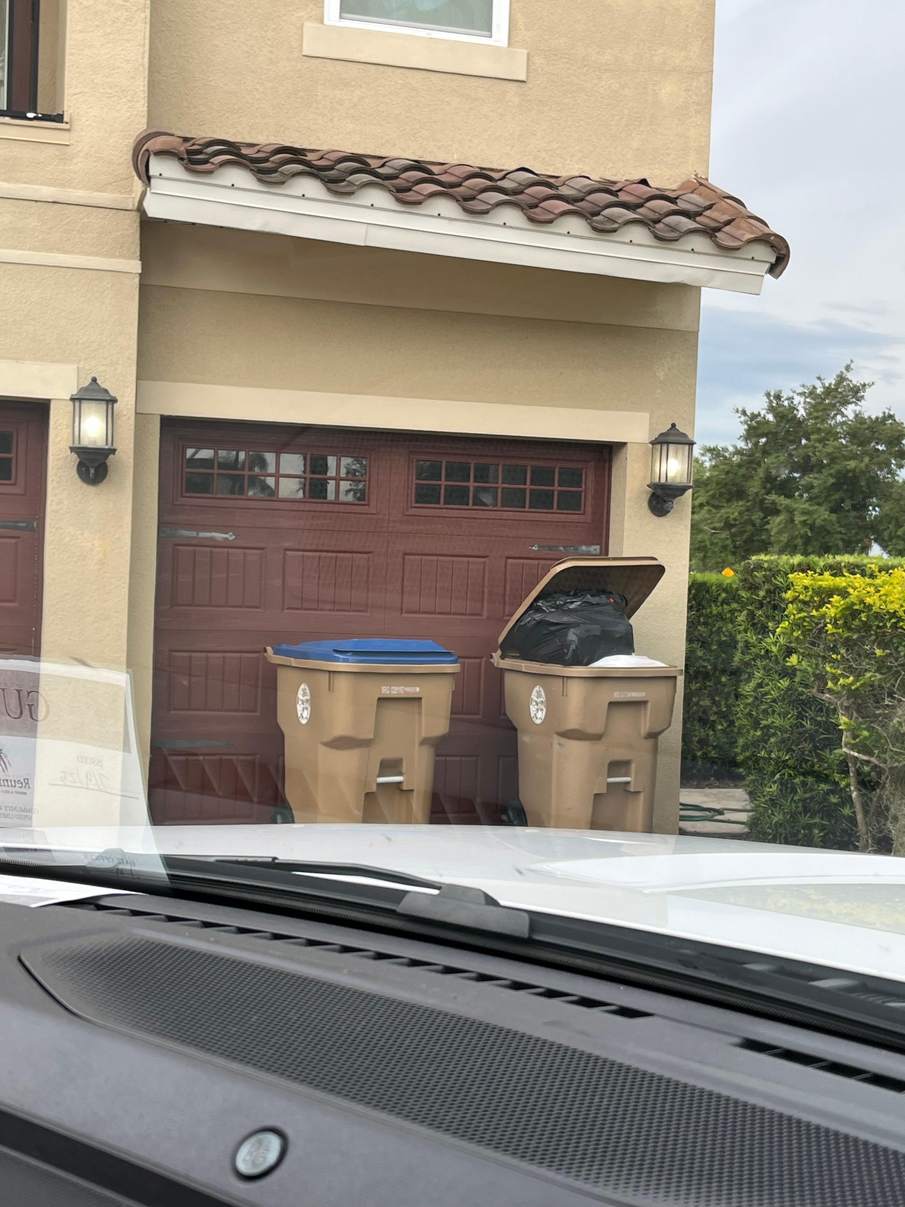 Garbage greeting upon arrival at rental.