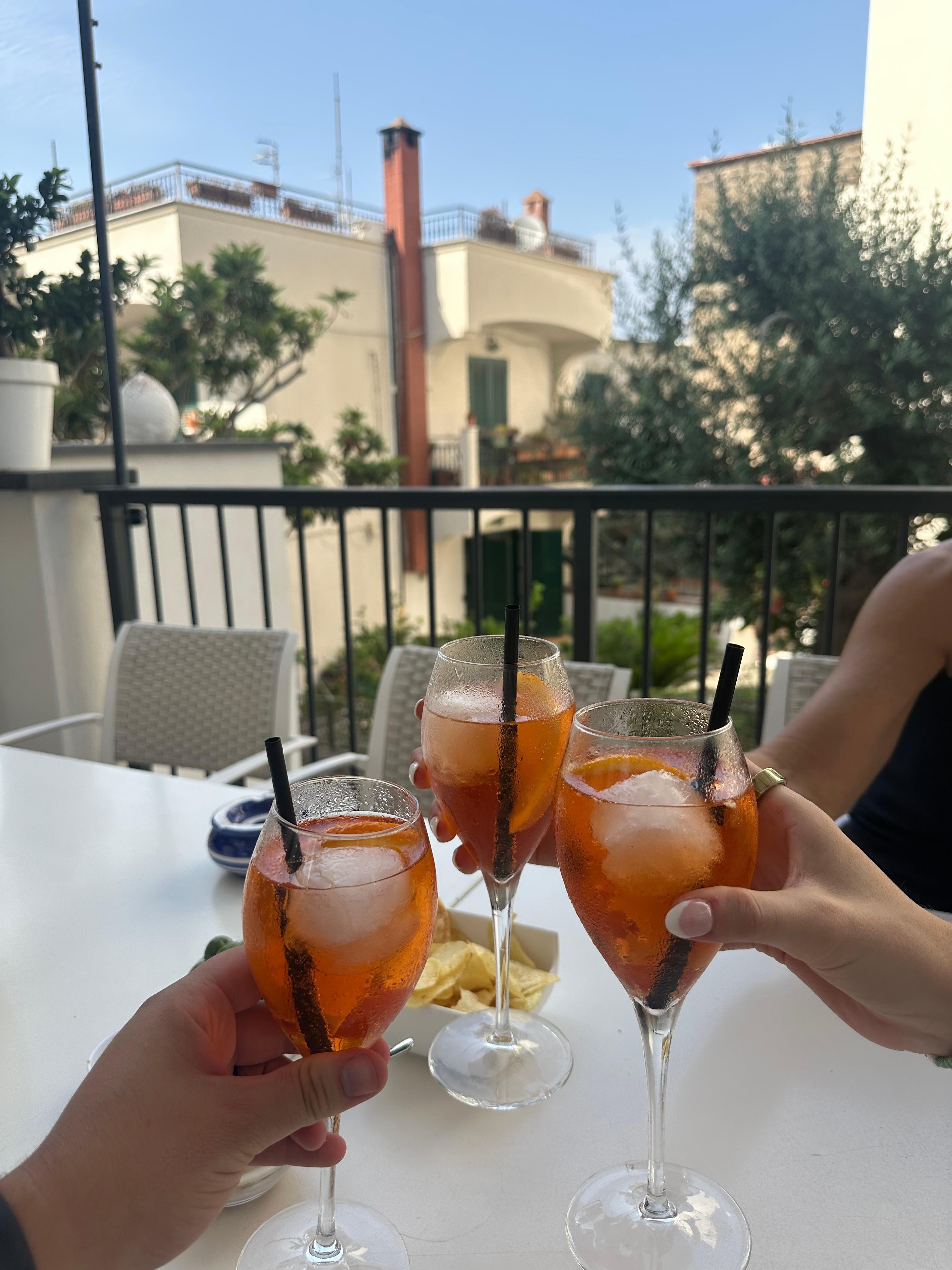 Complimentary welcome cocktails on the patio 🧡
