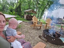 Enjoying the fire pit