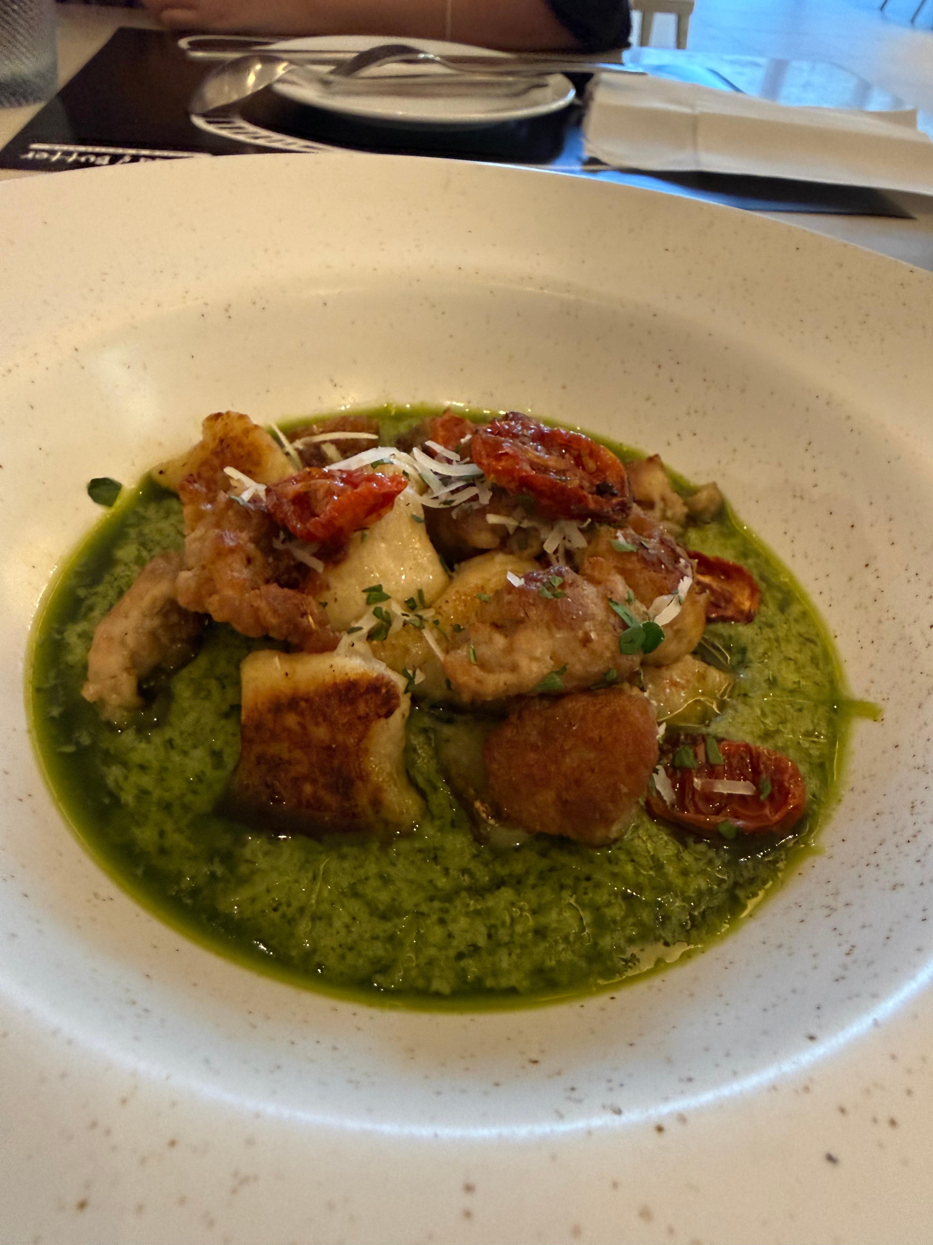 Gnocci and sausage pesto!