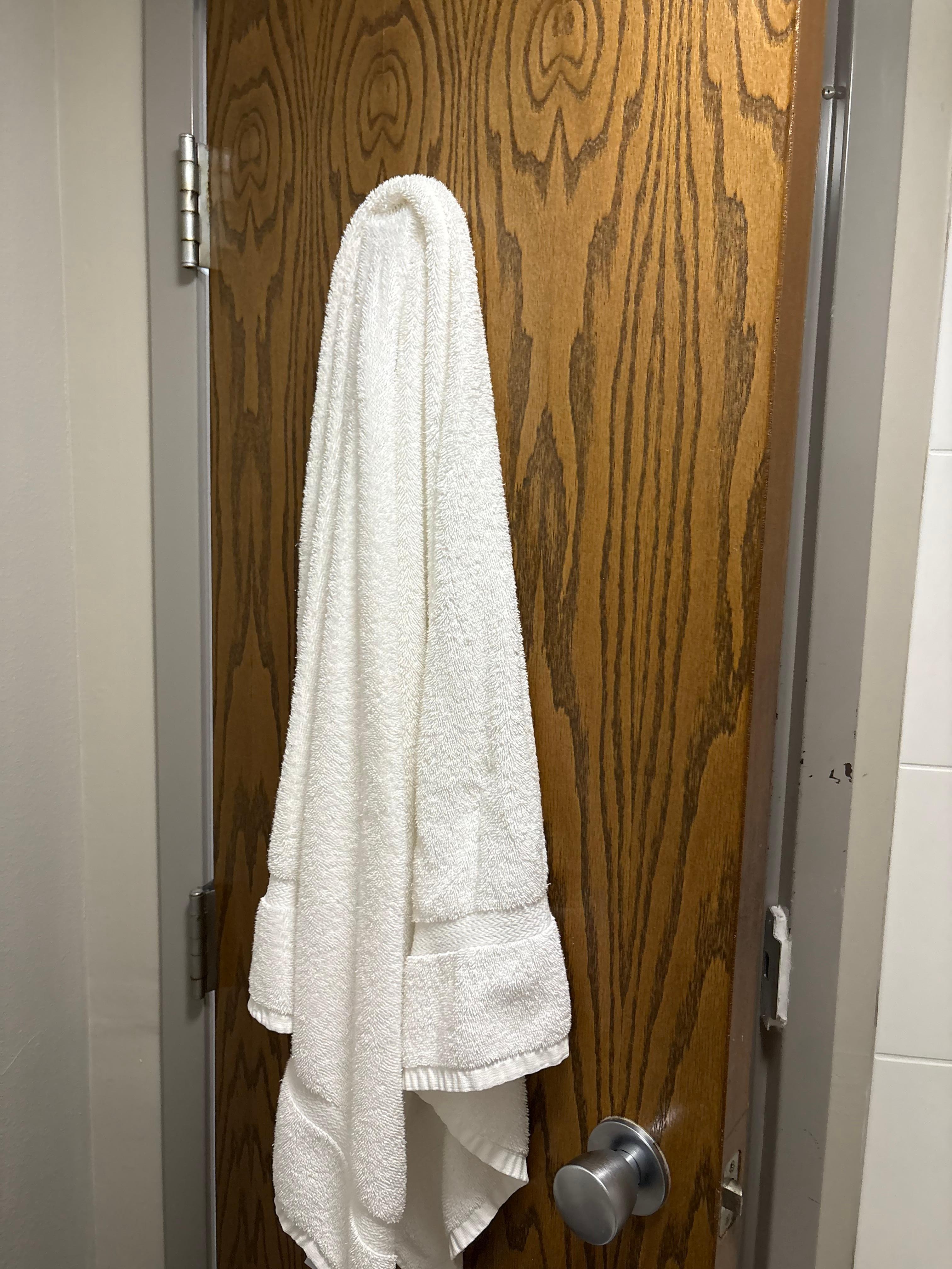 Dirty towel upon arrival