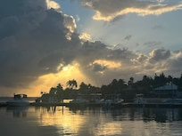 Sunset from the beach in front of the condo