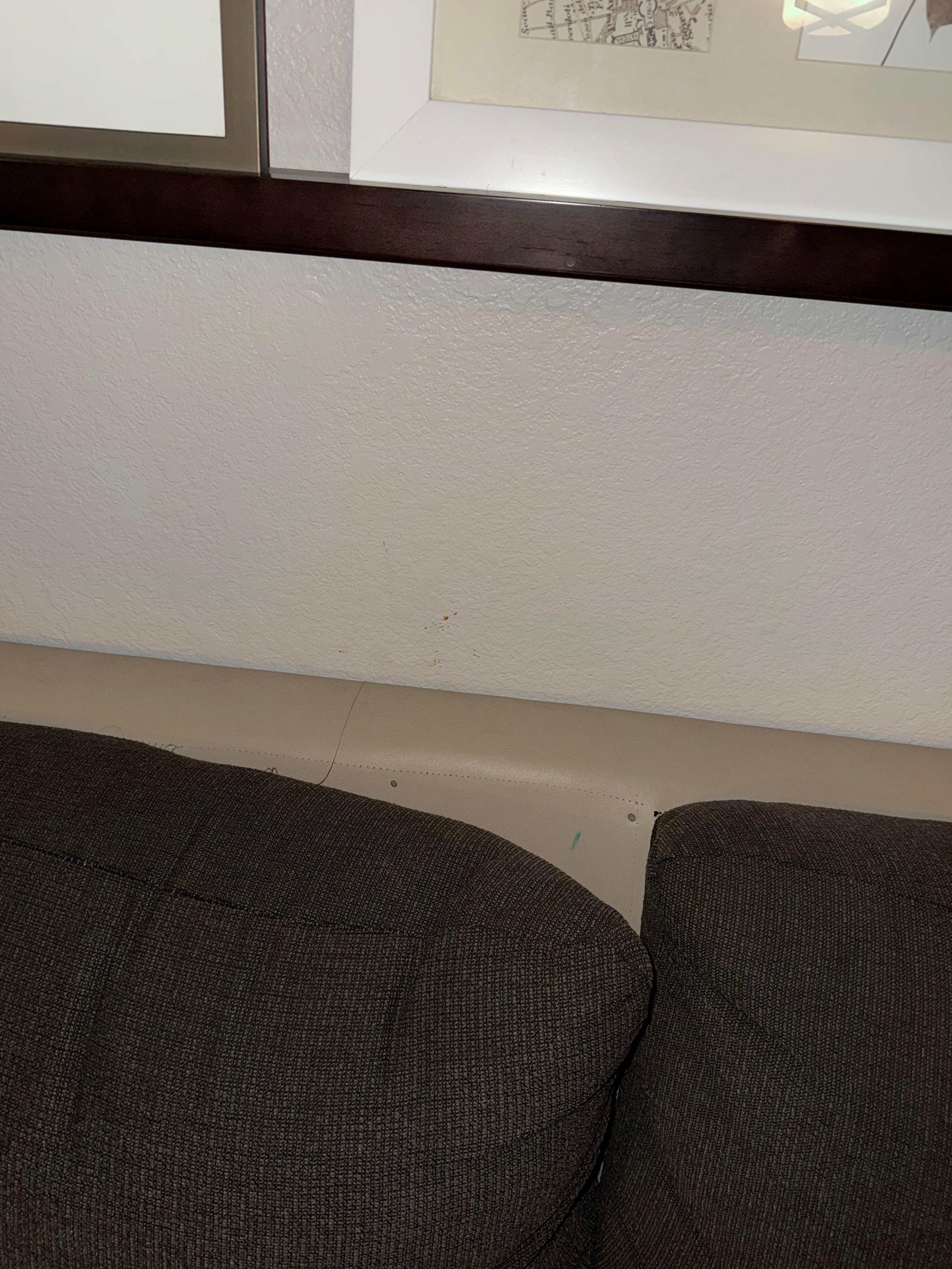 Wall behind couch