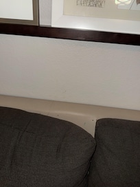 Wall behind couch