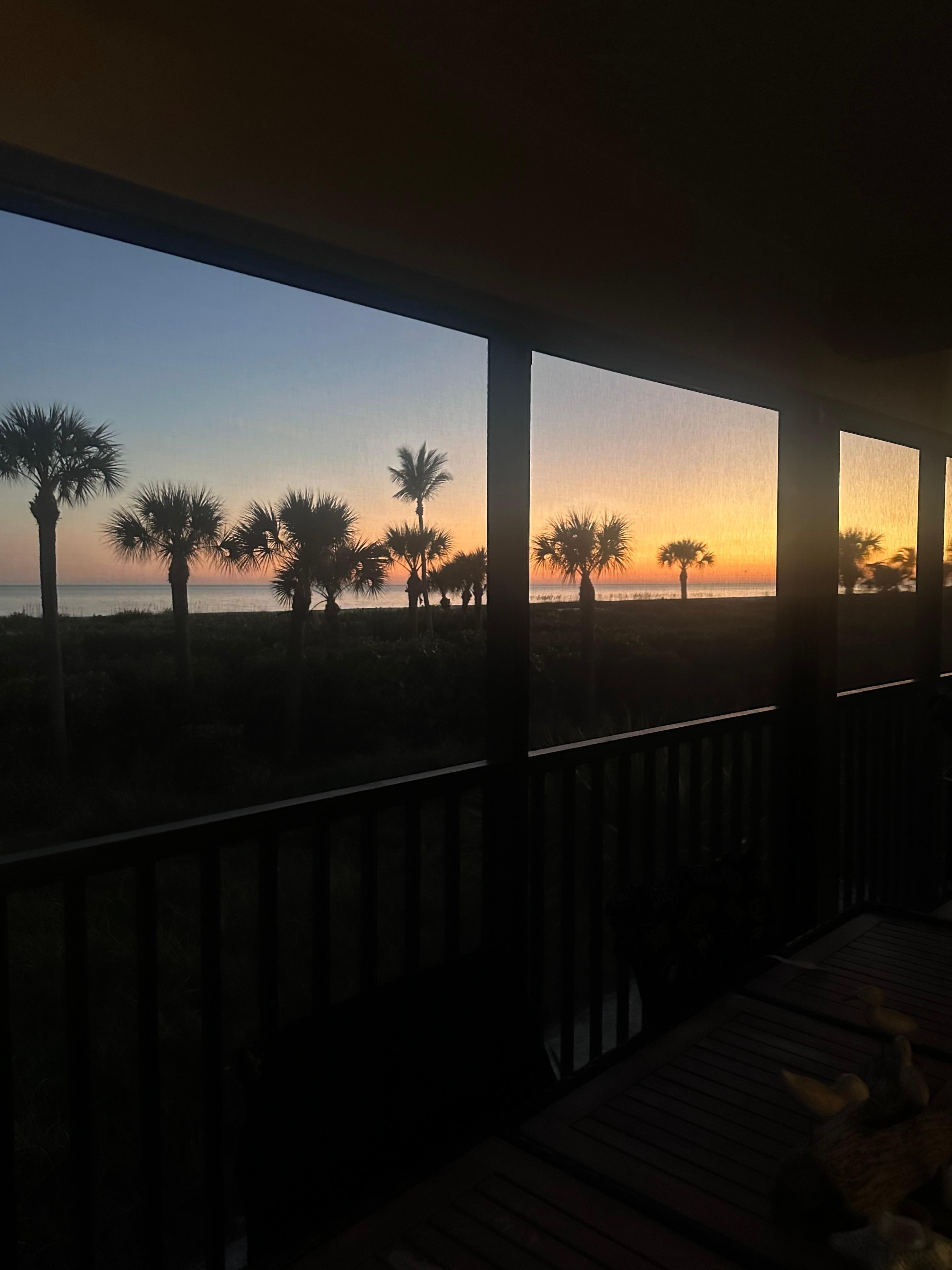 Sunset on the porch