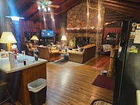 Beautiful, open, spacious main floor - Christmas lights are mine. I dont think owner celebrates