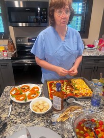 Homemade healthy pizza & salad night. The pizzas were so good.