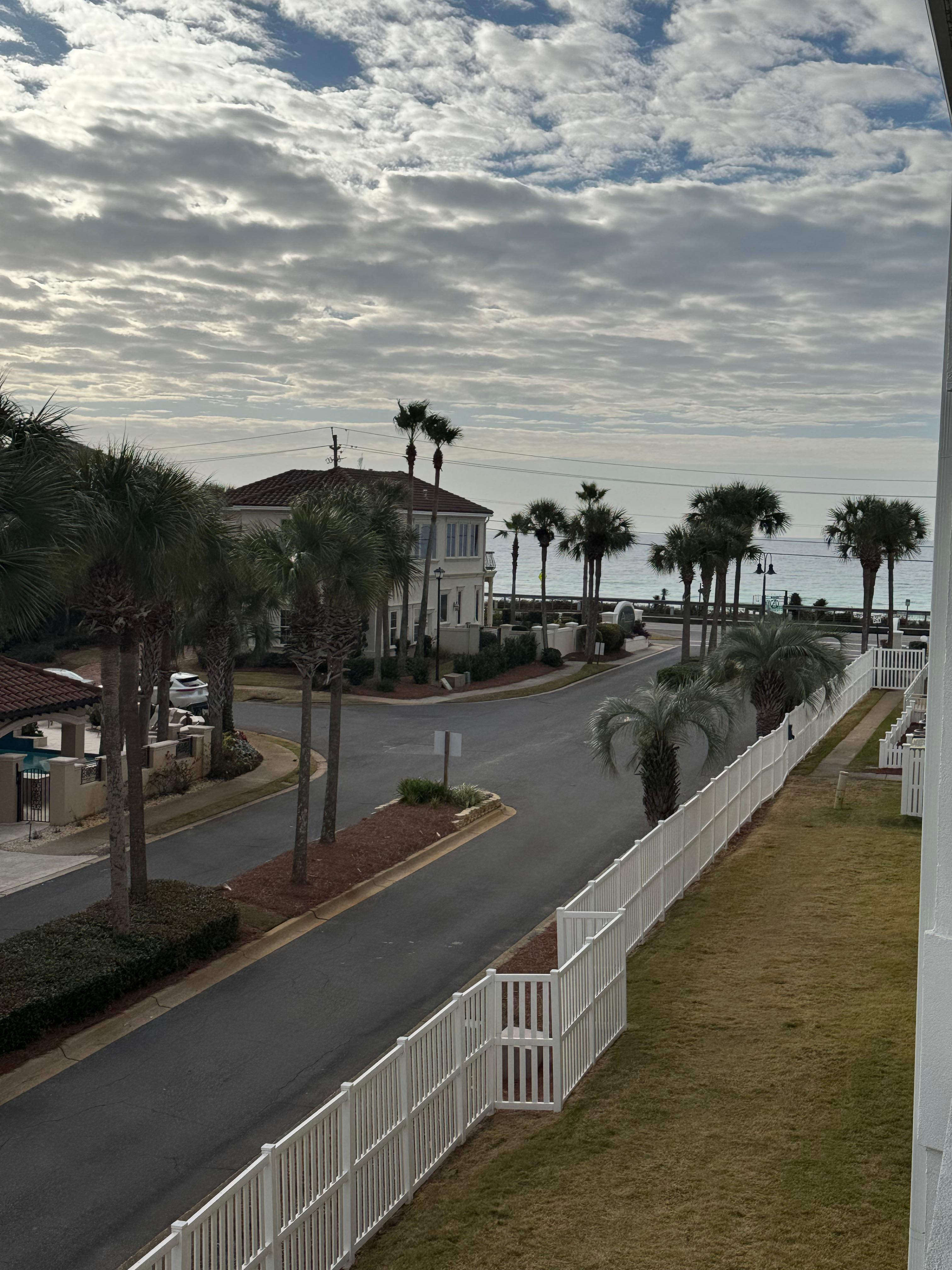 View of beach from balcony