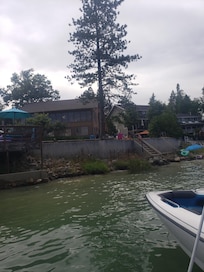 View from the water to the cabin