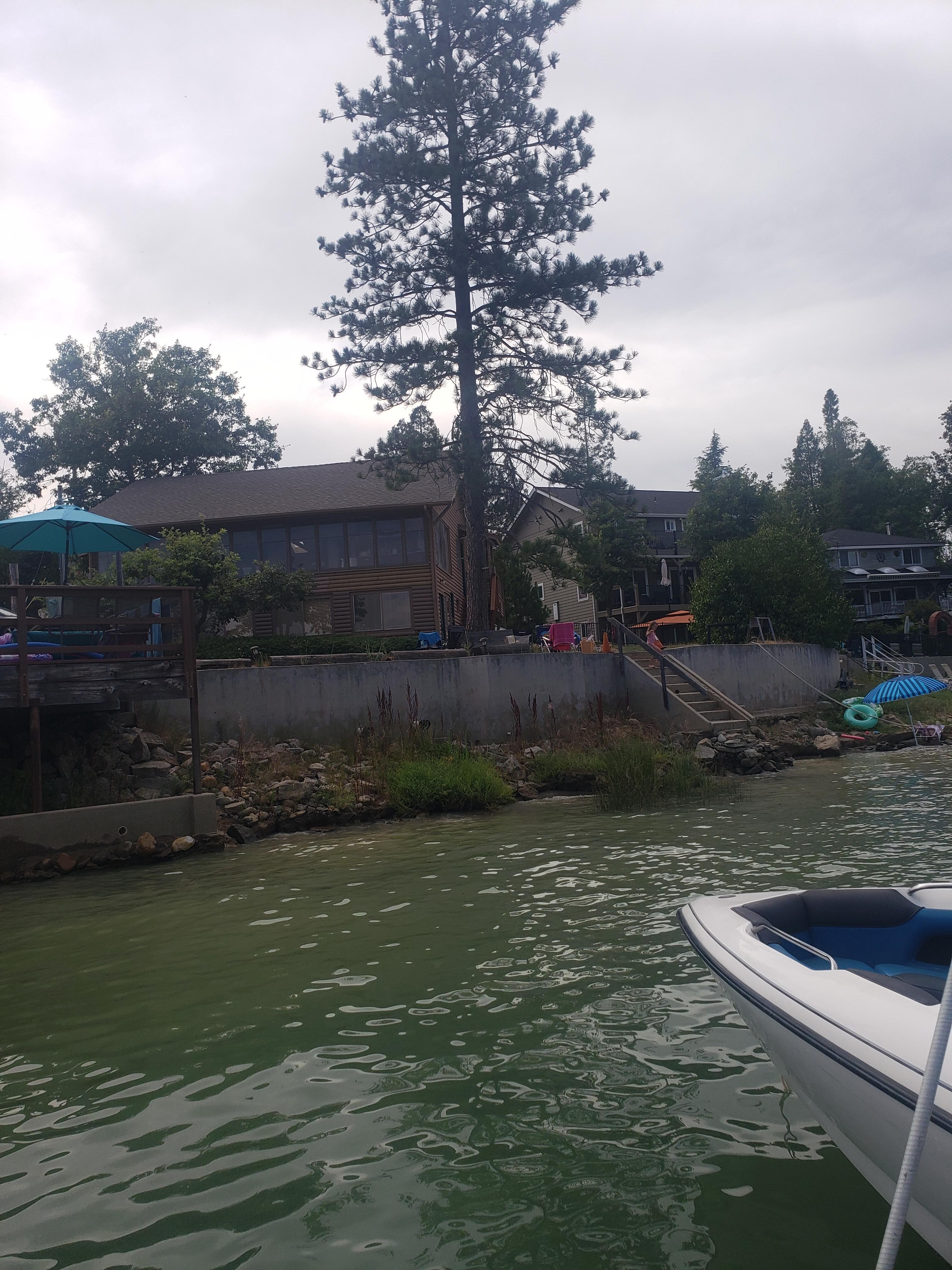 View from the water to the cabin