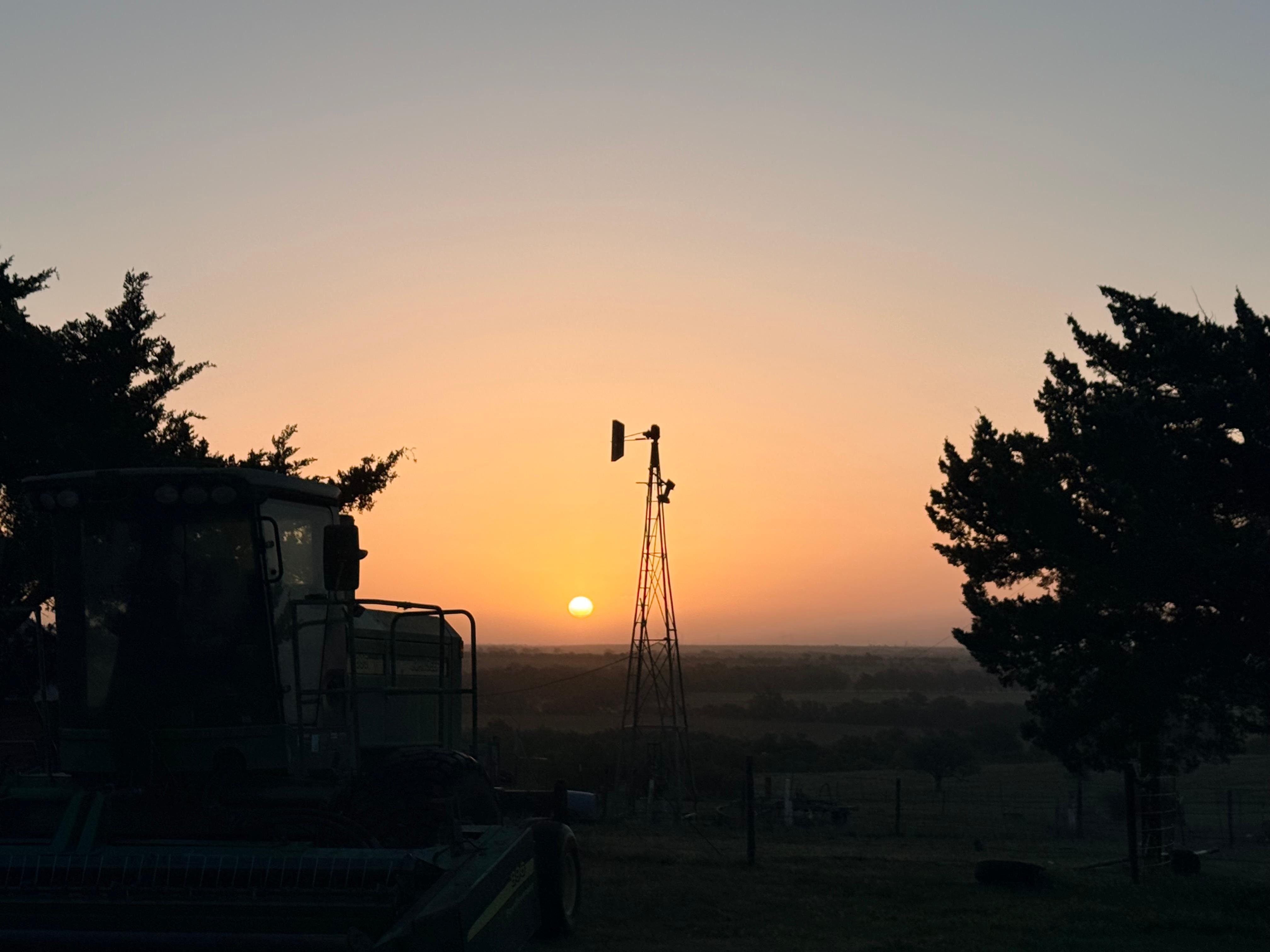 Glorious sunrise, against the silhouette