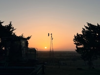 Glorious sunrise, against the silhouette