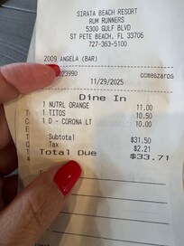 Outrageous prices with an unfriendly bartender