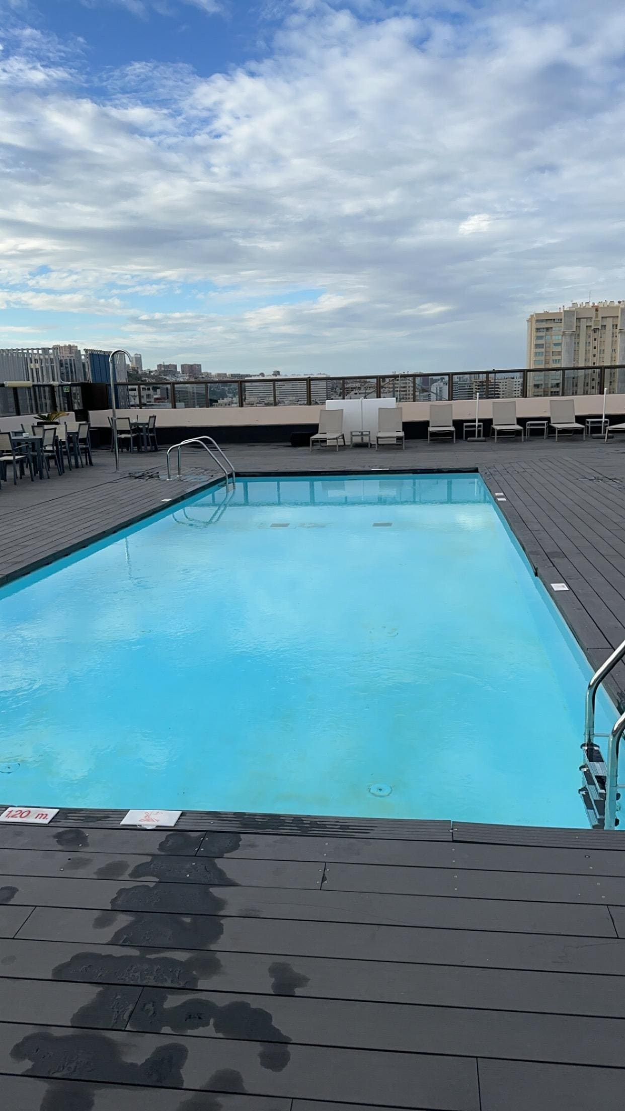 20-24 solsenger og ca det samme med bord og stoler.