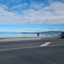 View of taupo from the road outside the accomodation