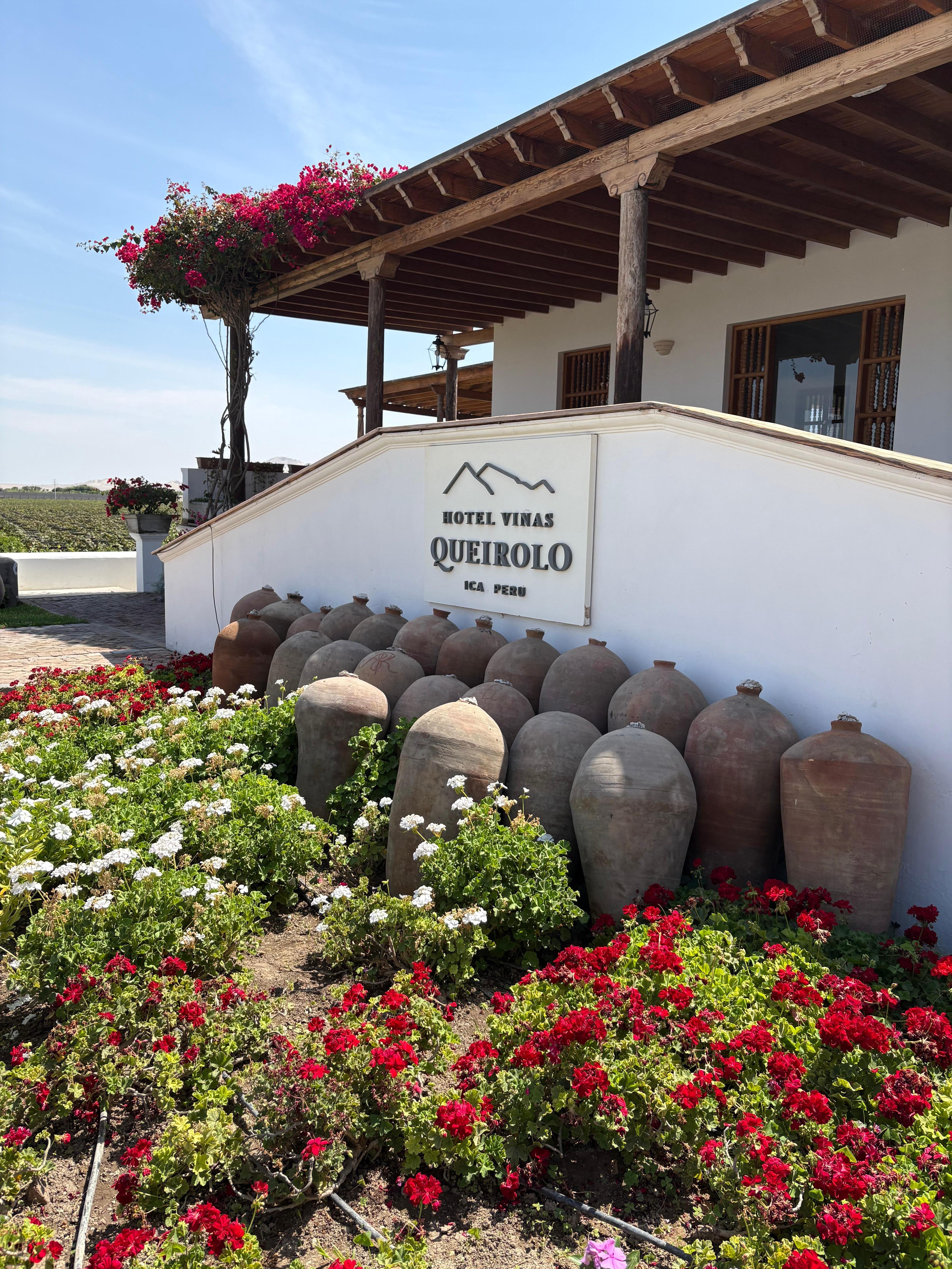 The front of the older part of the hacienda