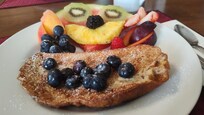 French toast and fruit for breakfast