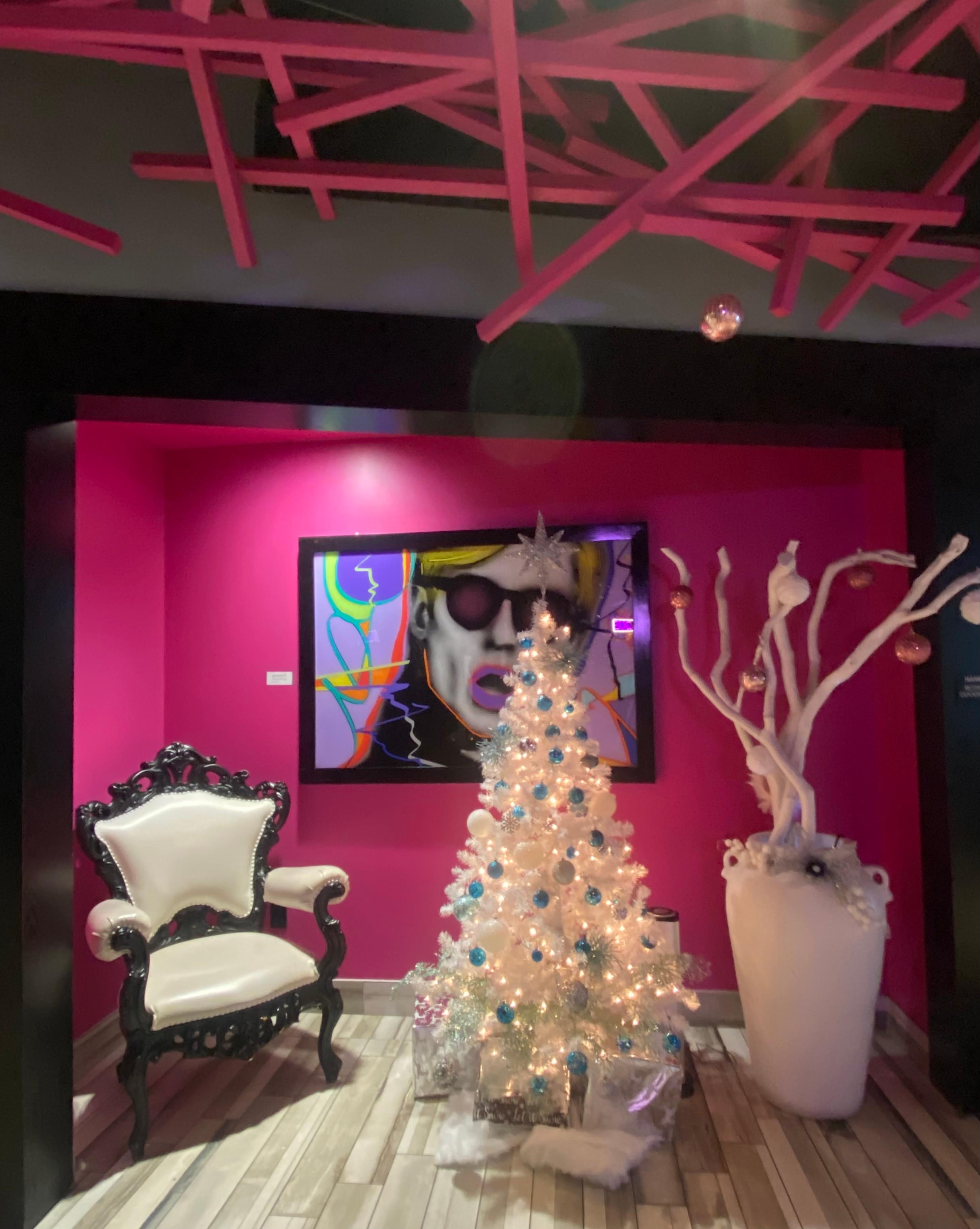 Christmas decor in the lobby. 