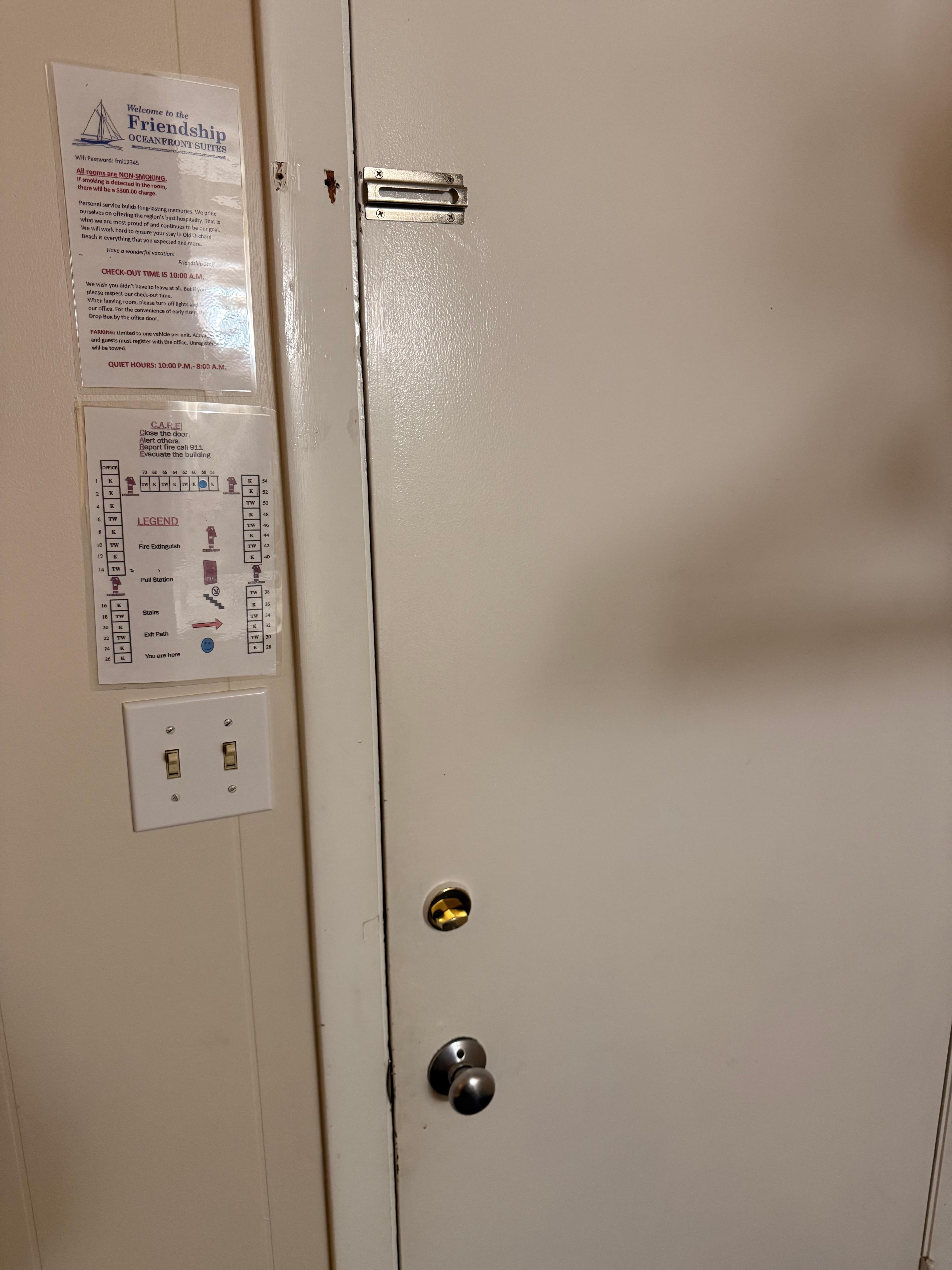 Broken lock on door