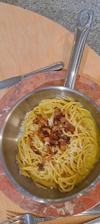 La carbonara servita al ristorante (ottima)