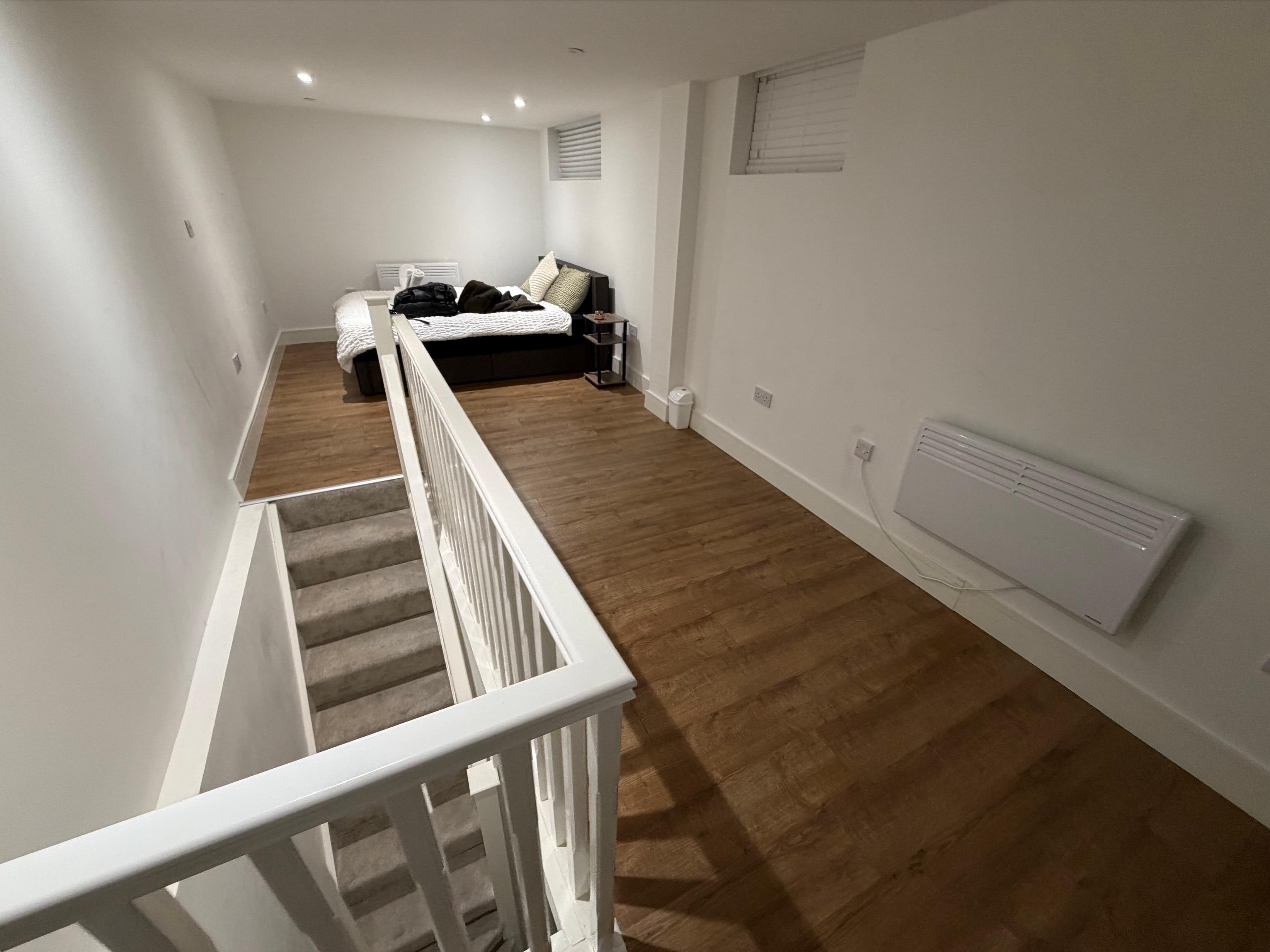 No furnishings but a bed yikes. Heaters did look new.