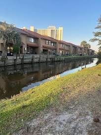 Looking at the canal on the backside of the townhouse
