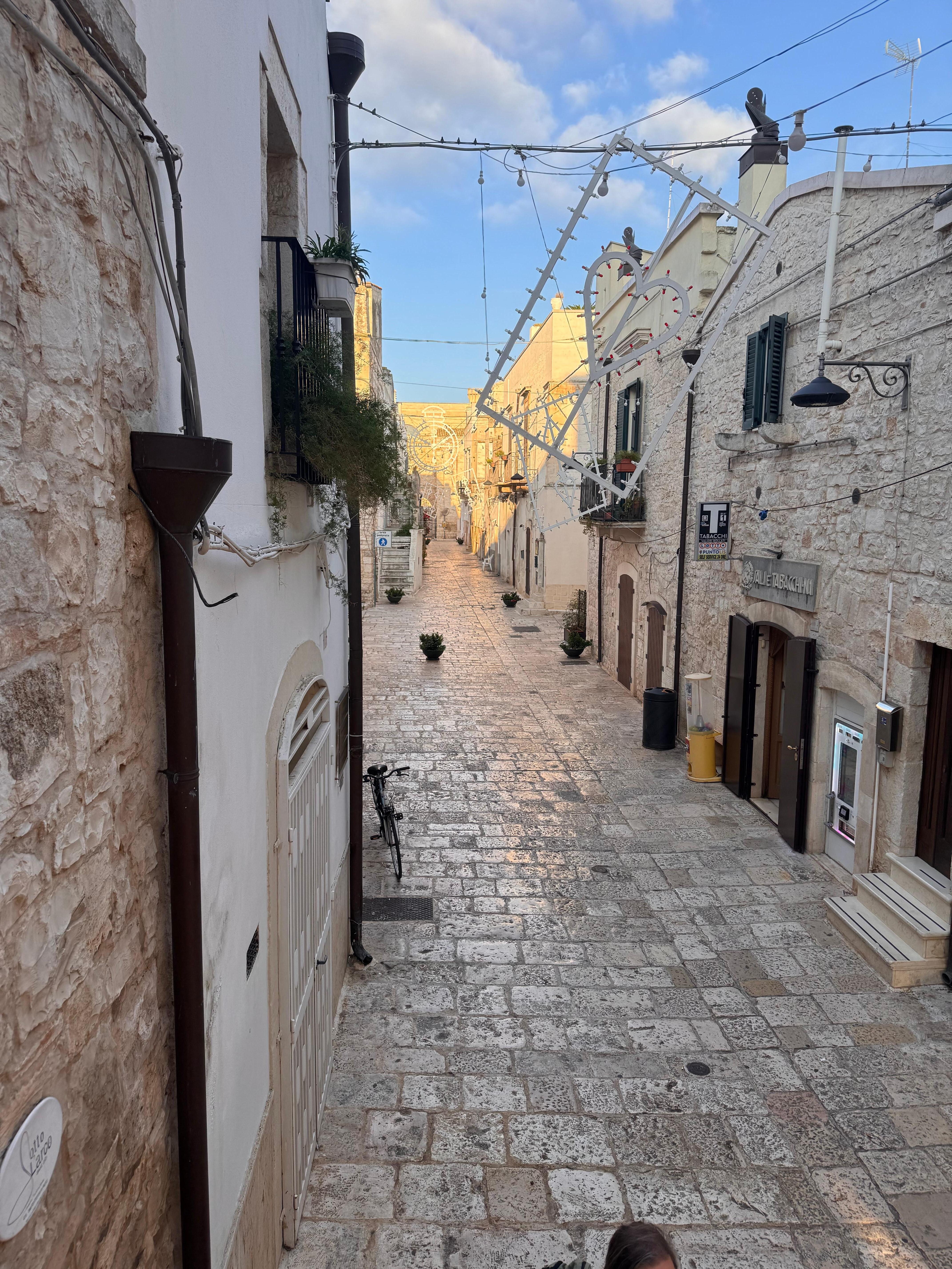 The street of the apartment at daybreak 