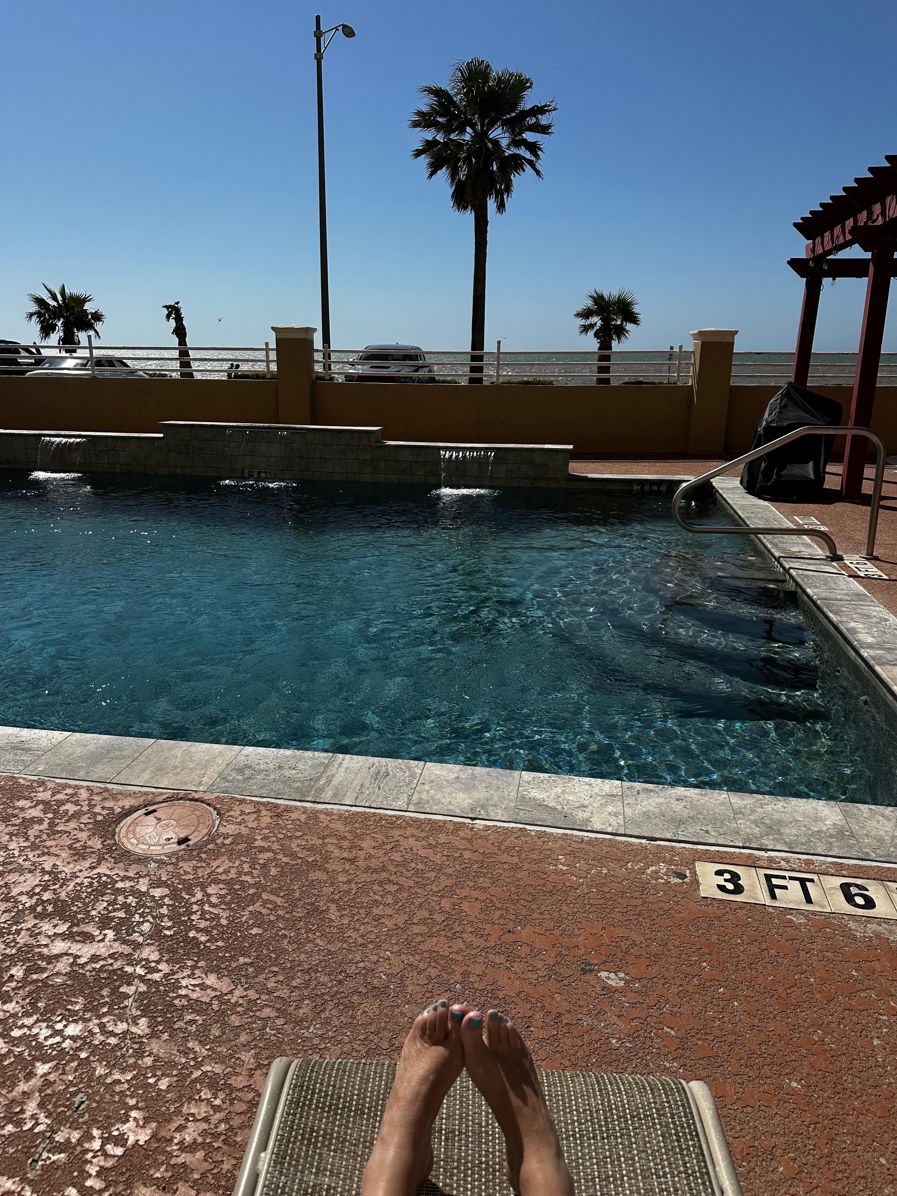 Pool with the Gulf across the road