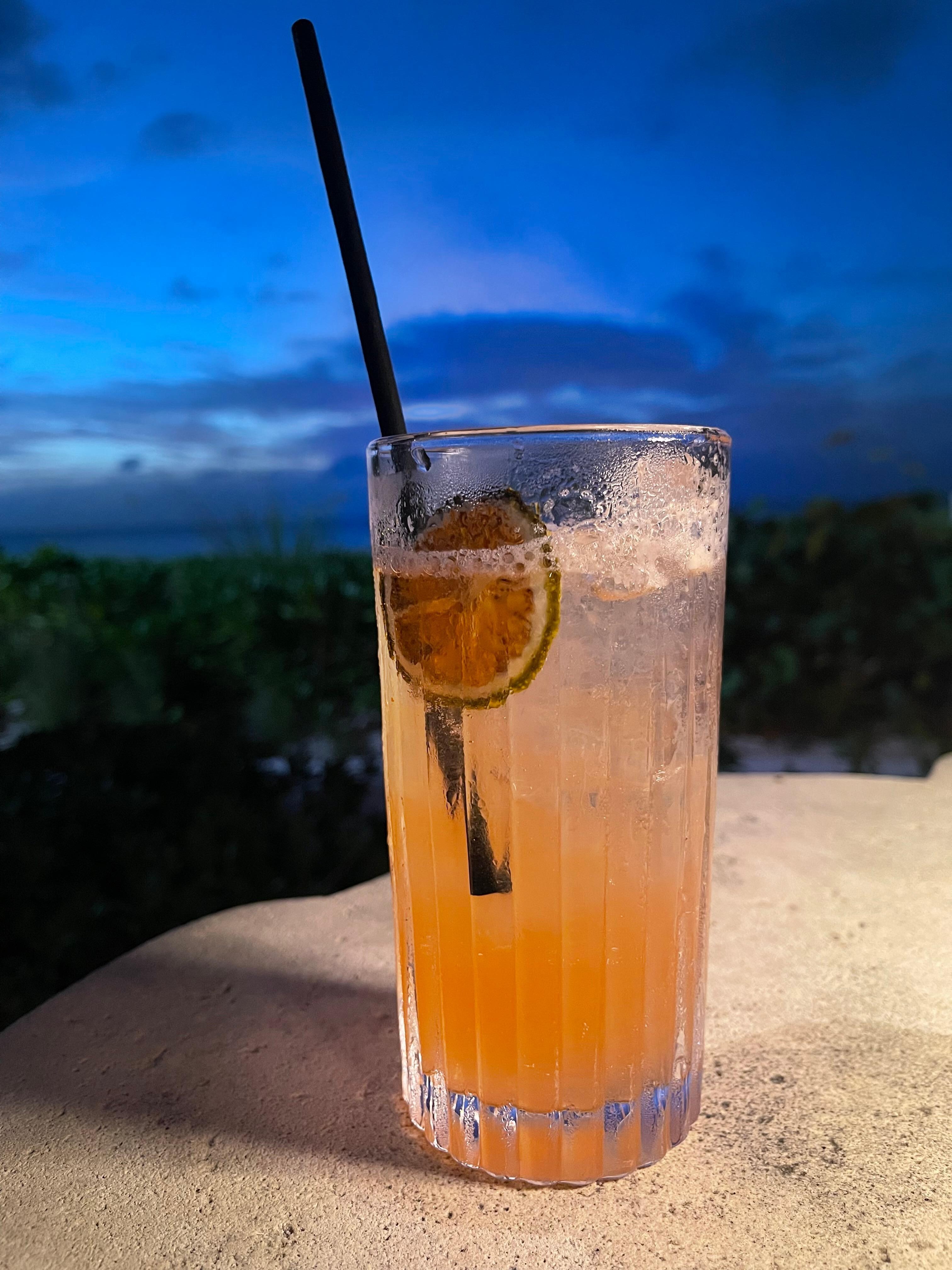 The infinity bar a resort we stopped at for drinks and the view 