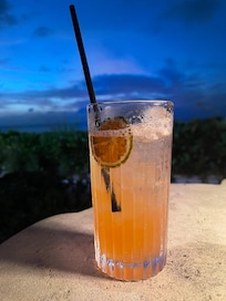 The infinity bar a resort we stopped at for drinks and the view