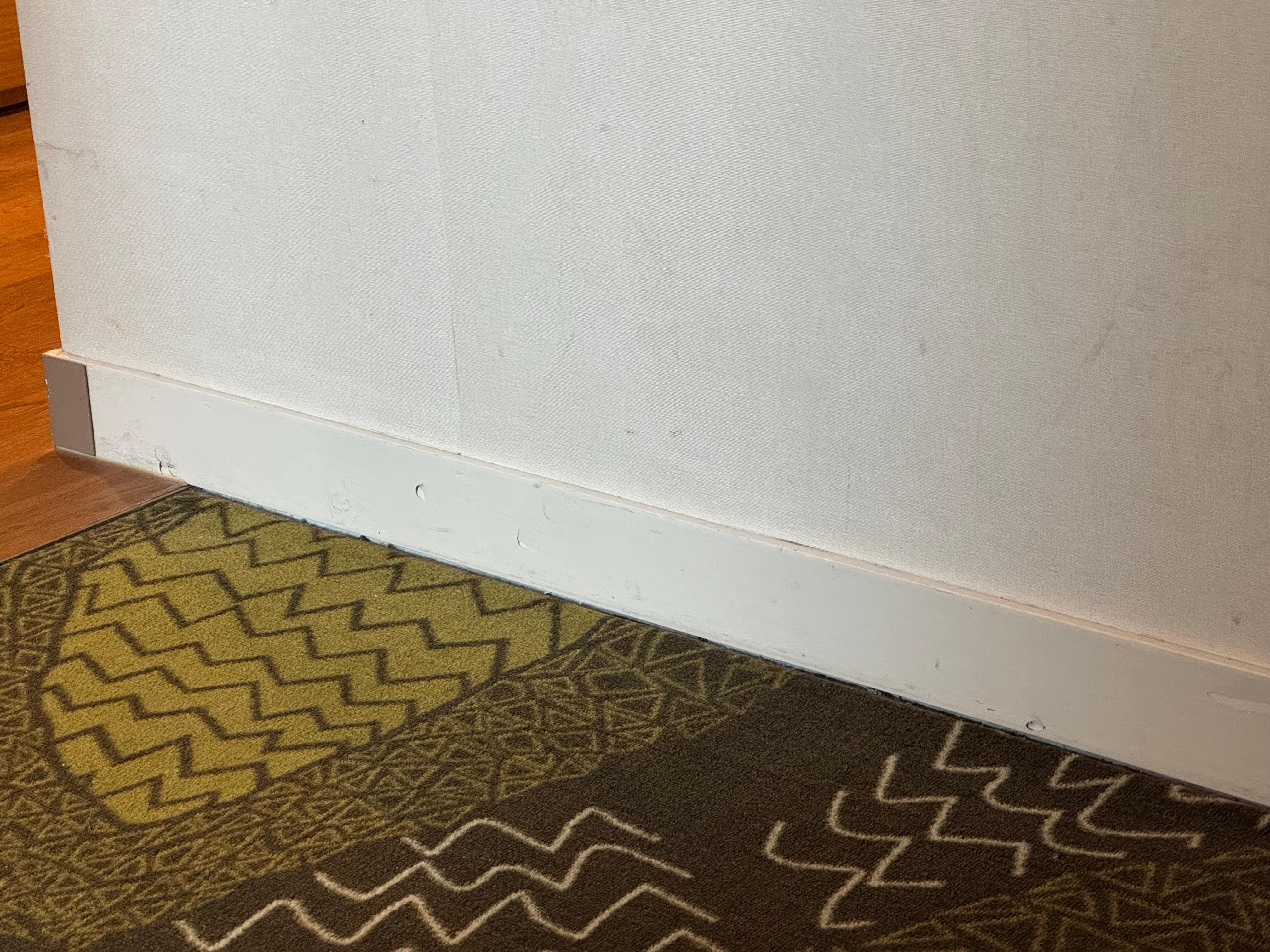 The view from sitting on the bed. This should be better maintained. 