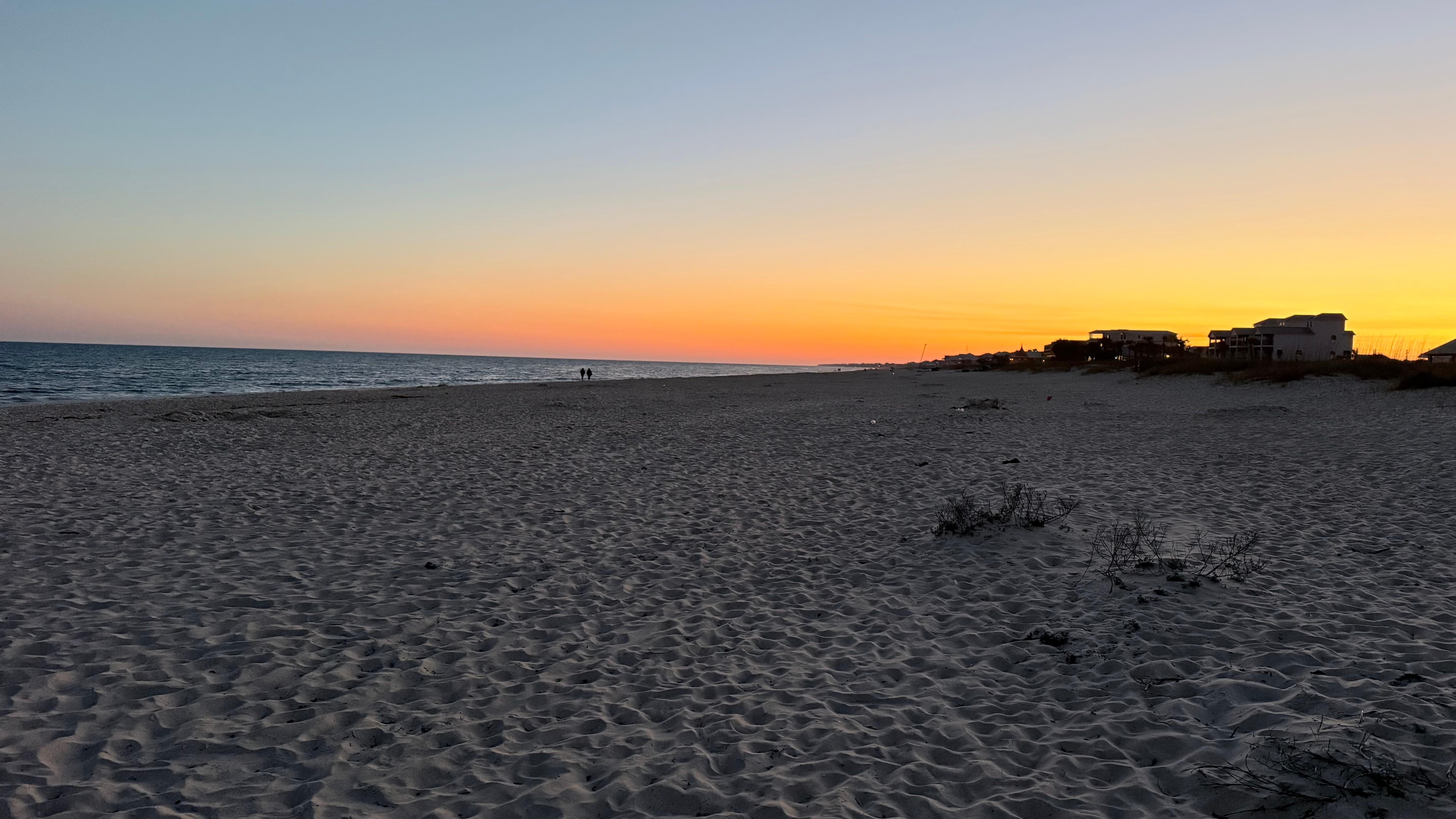 sunset right in front of the house